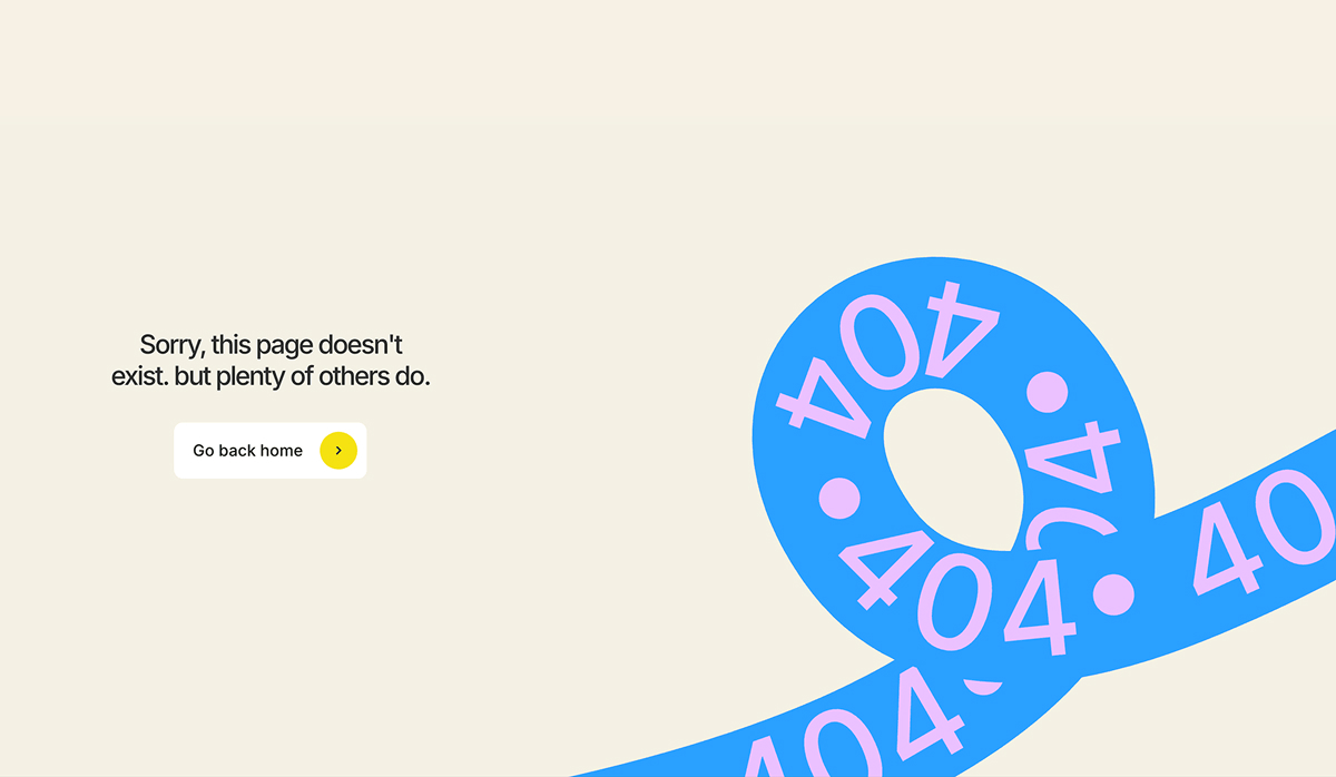 MindMarket 404 error page showing a 404 message and Page not found text in a calm, minimal layout, with guidance to recover from the missing page